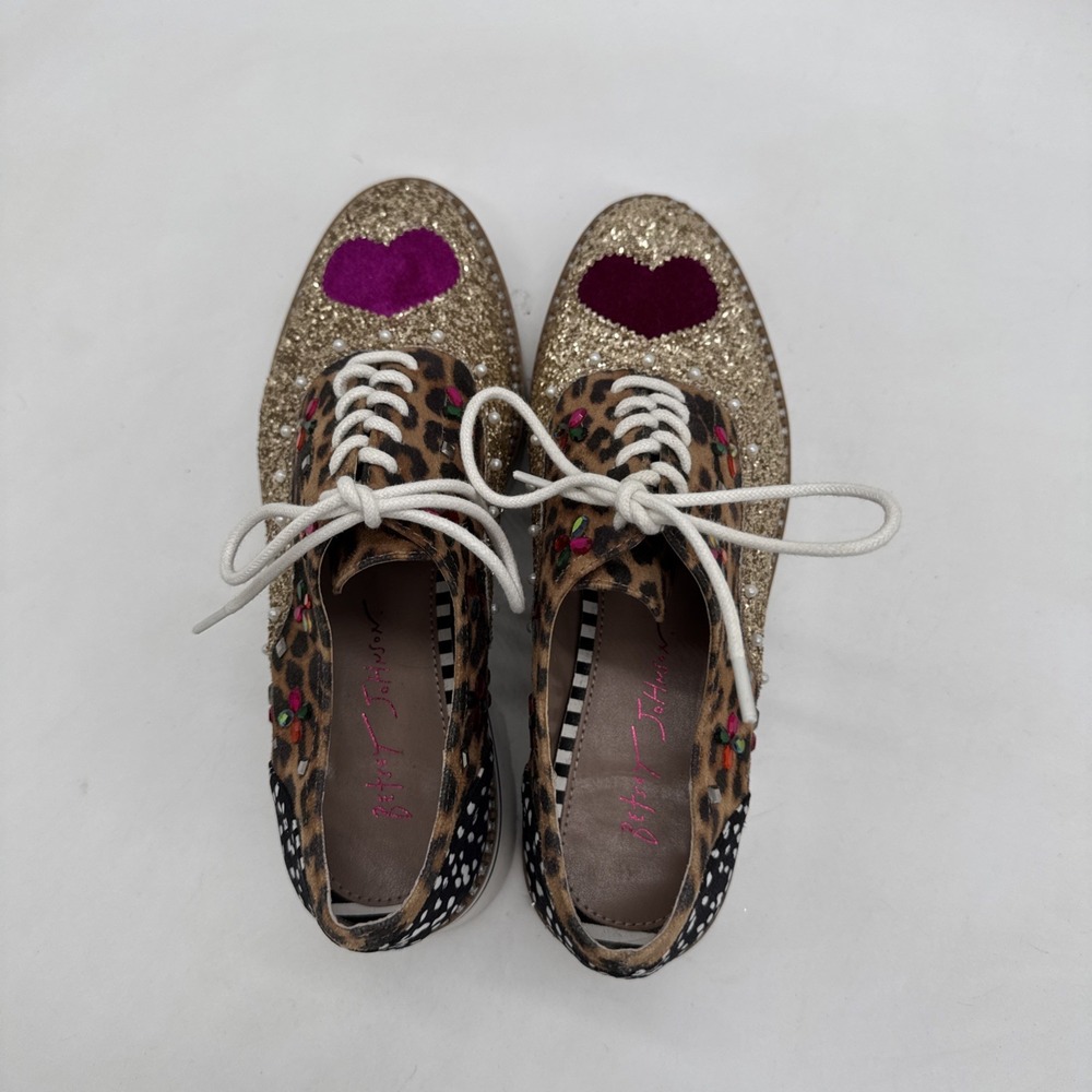 Betsy Johnson PIXXY Platform Loafers Shoes Size 6 Embellished Discontinued - Picture 6 of 12